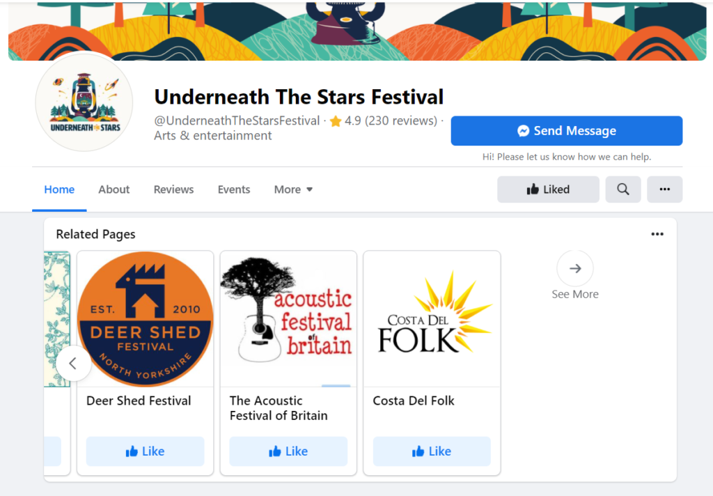 fb festival related pages