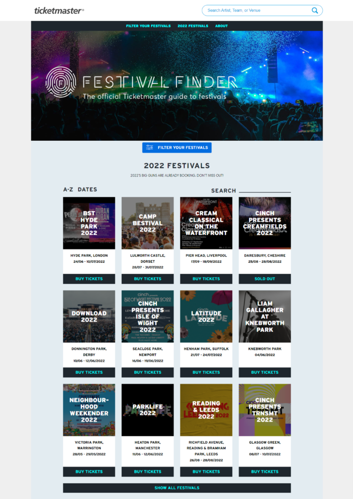 ticketmaster festival guide 2022 Large